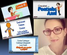 A professora, que já atua na Educação há mais de 15 anos, também escreve roteiros e é colaboradora em um canal do youtube chamado “O Incrível Pontinho Azul”, que trabalha com temas relacionados à Biologia, Química, Física e Astronomia. Um dos trabalhos mais recentes é uma animação sobre o novo Coronavírus, vale a pena conhecer.
