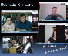 Participaram desta interatividade à distância, a Coordenadora da SEED, responsável pelo nosso NRE Profª Maria Vanei Rigonato, a chefia do NRE/UVA Prof. Carlos Alberto Polsin e Profª Francieli Maltauro, o Dr. Carlos Eduardo Mattioli Kockanny, Juiz da Vara da Infância da Juventude e da Família, Coordenadores do NRE e os Diretores dos Colégios Estaduais.
