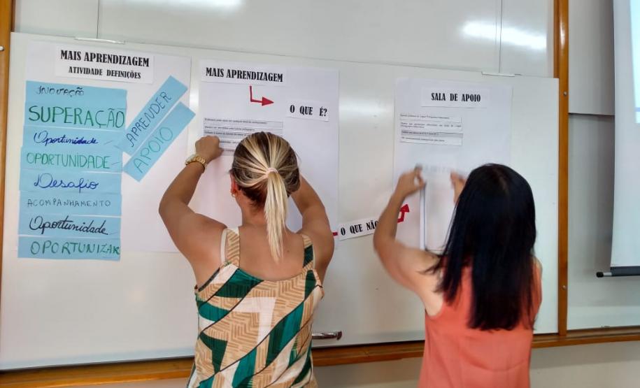 Durante a semana passada, os Professores, Pedagogos e Diretores, responsáveis pelo “Programa Mais Aprendizagem”, dos Colégios Estaduais jurisdicionados ao NRE de União da Vitória, participaram de encontros formativos na UNIUV.