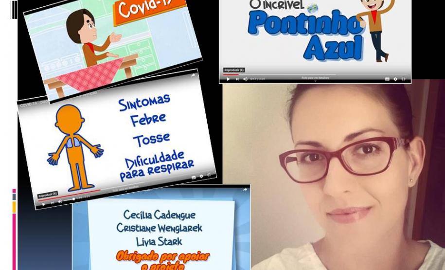 A professora, que já atua na Educação há mais de 15 anos, também escreve roteiros e é colaboradora em um canal do youtube chamado “O Incrível Pontinho Azul”, que trabalha com temas relacionados à Biologia, Química, Física e Astronomia. Um dos trabalhos mais recentes é uma animação sobre o novo Coronavírus, vale a pena conhecer.