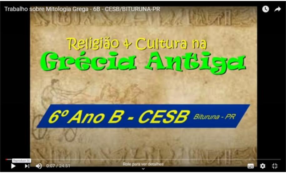Trabalhar a Mitologia Grega de uma maneira dinâmica e lúdica. Esta é uma sugestão para ser trabalhada com os 6ºs anos, o projeto é mais uma das boas práticas desenvolvidas pelo Prof. Gerson Luis Lanzarini, do Col. Est. Santa Bárbara, de Bituruna.