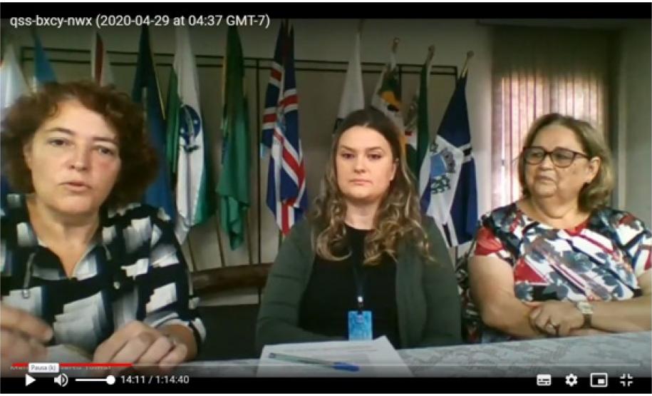 A reunião foi para troca de informações e orientações a respeito das atividades escolares que estão sendo oferecidas à distância.