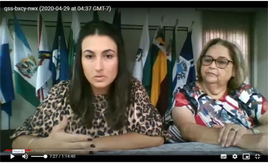 A reunião foi para troca de informações e orientações a respeito das atividades escolares que estão sendo oferecidas à distância.