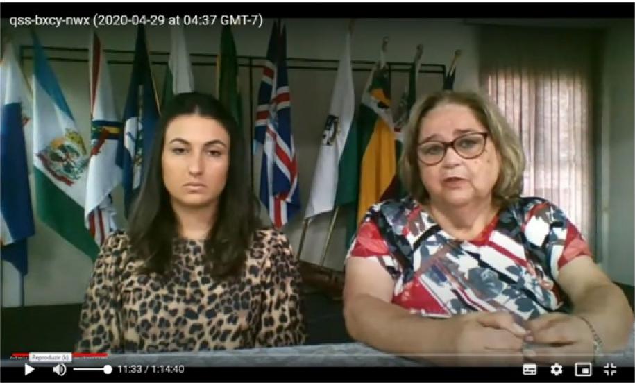 A reunião foi para troca de informações e orientações a respeito das atividades escolares que estão sendo oferecidas à distância.