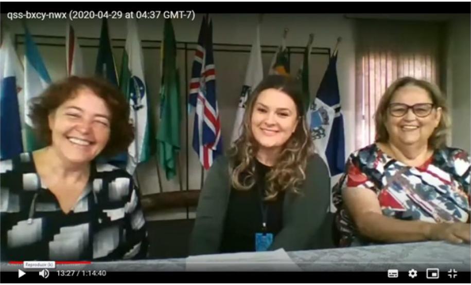 A reunião foi para troca de informações e orientações a respeito das atividades escolares que estão sendo oferecidas à distância.