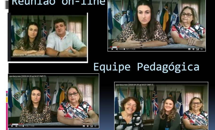 A reunião foi para troca de informações e orientações a respeito das atividades escolares que estão sendo oferecidas à distância.