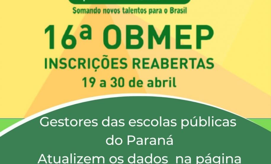 16ª edição da OBMEP - Calendário Público